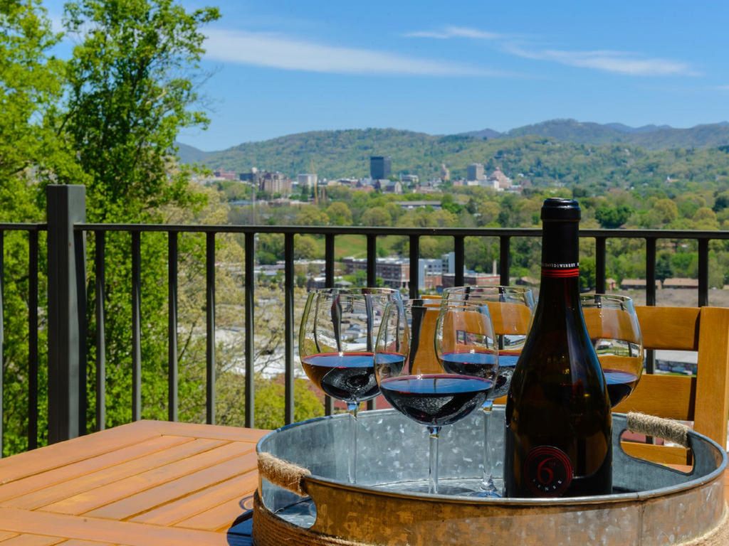 Stunning view of downtown Asheville from an affordable vacation rental