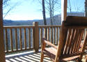 enjoy the mountain view from this cabin's decks