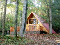 A-frame cabin secluded in the woods near Dillsboro