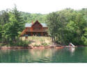 contemporary log home rental directly on Lake Fontana